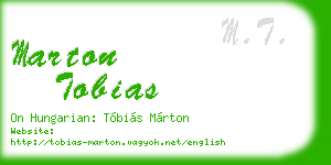 marton tobias business card