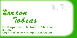 marton tobias business card